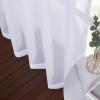 imageNICETOWN Sheer Window Curtain Panels  Ivory Eyelet Top Solid Voile for KitchenHotel 2 Pieces 54 Wide x 84inch LengthWhite