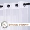 imageNICETOWN Sheer Window Curtain Panels  Ivory Eyelet Top Solid Voile for KitchenHotel 2 Pieces 54 Wide x 84inch LengthWhite