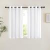 imageNICETOWN Sheer Window Curtain Panels  Ivory Eyelet Top Solid Voile for KitchenHotel 2 Pieces 54 Wide x 84inch LengthWhite