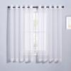 imageNICETOWN Sheer Window Curtain Panels  Ivory Eyelet Top Solid Voile for KitchenHotel 2 Pieces 54 Wide x 84inch LengthWhite