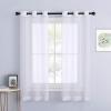 imageNICETOWN Sheer Window Curtain Panels  Ivory Eyelet Top Solid Voile for KitchenHotel 2 Pieces 54 Wide x 84inch LengthWhite