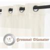 imageNICETOWN Sheer Window Curtain Panels  Ivory Eyelet Top Solid Voile for KitchenHotel 2 Pieces 54 Wide x 84inch LengthYellow Beige
