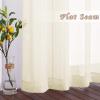 imageNICETOWN Sheer Window Curtain Panels  Ivory Eyelet Top Solid Voile for KitchenHotel 2 Pieces 54 Wide x 84inch LengthYellow Beige