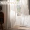 imageNICETOWN Short Sheer Curtains 36 inches Long Privacy Non See Through Drapes for Kitchen 2 Panels Light Filtering Grommet Top Semi Sheer Curtains for Bathroom Office 52 W x 63 L WhiteWhite