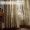 imageNICETOWN Short Sheer Curtains 36 inches Long Privacy Non See Through Drapes for Kitchen 2 Panels Light Filtering Grommet Top Semi Sheer Curtains for Bathroom Office 52 W x 63 L WhiteKhaki