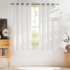 imageNICETOWN Short Sheer Curtains 36 inches Long Privacy Non See Through Drapes for Kitchen 2 Panels Light Filtering Grommet Top Semi Sheer Curtains for Bathroom Office 52 W x 63 L WhiteWhite