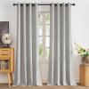 imageNICETOWN Short Sheer Curtains 36 inches Long Privacy Non See Through Drapes for Kitchen 2 Panels Light Filtering Grommet Top Semi Sheer Curtains for Bathroom Office 52 W x 63 L WhiteSilver Grey
