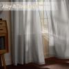 imageNICETOWN Short Sheer Curtains 36 inches Long Privacy Non See Through Drapes for Kitchen 2 Panels Light Filtering Grommet Top Semi Sheer Curtains for Bathroom Office 52 W x 63 L WhiteSilver Grey