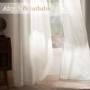 imageNICETOWN Short Sheer Curtains 36 inches Long Privacy Non See Through Drapes for Kitchen 2 Panels Light Filtering Grommet Top Semi Sheer Curtains for Bathroom Office 52 W x 63 L WhiteIvory White