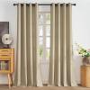 imageNICETOWN Short Sheer Curtains 36 inches Long Privacy Non See Through Drapes for Kitchen 2 Panels Light Filtering Grommet Top Semi Sheer Curtains for Bathroom Office 52 W x 63 L WhiteKhaki