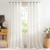 imageNICETOWN Short Sheer Curtains 36 inches Long Privacy Non See Through Drapes for Kitchen 2 Panels Light Filtering Grommet Top Semi Sheer Curtains for Bathroom Office 52 W x 63 L WhiteIvory White