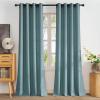 imageNICETOWN Short Sheer Curtains 36 inches Long Privacy Non See Through Drapes for Kitchen 2 Panels Light Filtering Grommet Top Semi Sheer Curtains for Bathroom Office 52 W x 63 L WhiteTurquoise