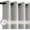 imageNICETOWN Short Sheer Curtains 36 inches Long Privacy Non See Through Drapes for Kitchen 2 Panels Light Filtering Grommet Top Semi Sheer Curtains for Bathroom Office 52 W x 63 L WhiteSilver Grey