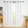 imageNICETOWN Short Sheer Curtains 36 inches Long Privacy Non See Through Drapes for Kitchen 2 Panels Light Filtering Grommet Top Semi Sheer Curtains for Bathroom Office 52 W x 63 L WhiteWhite