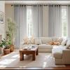 imageNICETOWN Short Sheer Curtains 36 inches Long Privacy Non See Through Drapes for Kitchen 2 Panels Light Filtering Grommet Top Semi Sheer Curtains for Bathroom Office 52 W x 63 L WhiteSilver Grey