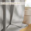 imageNICETOWN Short Sheer Curtains 36 inches Long Privacy Non See Through Drapes for Kitchen 2 Panels Light Filtering Grommet Top Semi Sheer Curtains for Bathroom Office 52 W x 63 L WhiteSilver Grey