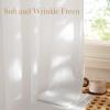 imageNICETOWN Short Sheer Curtains 36 inches Long Privacy Non See Through Drapes for Kitchen 2 Panels Light Filtering Grommet Top Semi Sheer Curtains for Bathroom Office 52 W x 63 L WhiteWhite