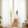 imageNICETOWN Short Sheer Curtains 36 inches Long Privacy Non See Through Drapes for Kitchen 2 Panels Light Filtering Grommet Top Semi Sheer Curtains for Bathroom Office 52 W x 63 L WhiteWhite