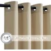 imageNICETOWN Short Sheer Curtains 36 inches Long Privacy Non See Through Drapes for Kitchen 2 Panels Light Filtering Grommet Top Semi Sheer Curtains for Bathroom Office 52 W x 63 L WhiteKhaki