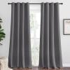 imageNICETOWN Bedroom Blackout Curtains Panels  Triple Weave Energy Saving Thermal Insulated Solid Grommet Blackout Draperies for Patio 1 Pair 55 inches by 96 Inch Grey