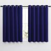 imageNICETOWN Bedroom Blackout Curtains Panels  Window Treatment Thermal Insulated Solid Grommet Blackout for Living Room Set of 2 66 by 54 Inch Navy Blue
