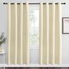 imageNICETOWN Beige Room Darkening Curtains 78 Long for Boho Farmhouse Home Decoration Window Treatment Total Privacy Drape Panels for Bedroom Living Room Guest Room 55 Wide Set of 2