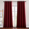 imageNICETOWN Blackout Curtain Panel Grommet  Home Decorations Thermal Insulated Solid Grommet Top Blackout Living Room PanelsDrapes for Gift Burgundy Red 1 Pair 46 x 90Inch