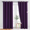 imageNICETOWN Blackout Curtains Drapery Panels  Window Treatment Royal Purple Blackout CurtainsPanels for BedroomLiving Room Window 84 inches Long 2 Panel Set