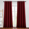 imageNICETOWN Burgundy Red Curtains 102 inches Long Grommet Thermal Insulated Solid Blackout Curtains Privacy Window Treatments for BedroomLiving Room W46 x L102 2 Panels