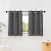 imageNICETOWN Grey Room Darkening Curtains Blackout 30 inch Curtains for Kitchen Grommet Solid Window Treatments Sound Reducing for Bedroom 2 Panels W37 x L30 2 Panels
