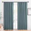 imageNICETOWN Greyish Blue Blackout Curtains Panels for Window Thermal Insulated Rod Pocket Blackout DrapesDraperies for Living Room 2 Panels W52 x L84 inches