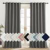 imageNICETOWN Grizzle Gray Vintage Linen 100 Blackout Curtains for Living Room Thermal Insulated Curtains 120 Long Noise Reducing Window Treatment Drapes for Home Office 62 Wide Per Panel Set of 2