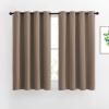 imageNICETOWN Insulated Blackout Curtains and Drapes  Microfiber Energy Saving Thermal Insulated Solid Grommet Blackout Draperies for Kitchen 1 Pair 52 inches by 54 Inch Cappuccino