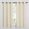 imageNICETOWN Kitchen Curtains for Decoration Thermal Insulated Grommet Room Darkening DraperiesPanels for Laundry Beige 2 Panels W42 x L63 inches