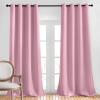 imageNICETOWN Long Crystal Pink Curtains for Patio  52 inches Wide x 108 inches Long 2 Panels Home Decoration Grommet Top Drapes Crystal Pink Bedroom Panels