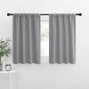 imageNICETOWN RV Blackout Curtains for Camper Windows Short Room Darkening Curtains for Kitchen Home Decoration Thermal Insulated Rod Pocket Drapes for Small Windows Silver Grey 2 Panels W42 x L36