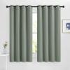 imageNICETOWN Sage Green Blackout Curtains 63 inch Length for Kitchen Grommet Energy Saving Thermal Window Treatments Light Blocking Drapes for Bedroom 2 Panels W46 x L63
