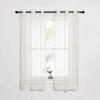 imageNICETOWN Sheer Window Curtain Panels  Ivory Eyelet Top Solid Voile for KitchenHotel 2 Pieces 54 Wide x 84inch LengthBeige