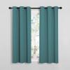 imageNICETOWN Window Curtain Panels Thermal Insulated Solid Grommet Blackout DraperiesDrapes Sea Teal One Pair 34 by 54inch