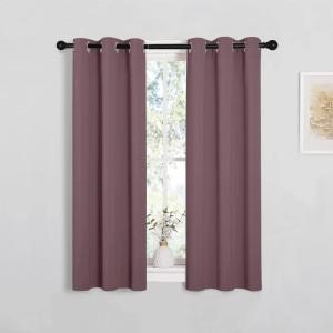 imageNICETOWN Bedroom Curtain Panels Blackout Draperies 1 Pair 29 by 40 inches Dry Rose Thermal Insulated Solid Grommet Blackout CurtainsDrapes for Small Window