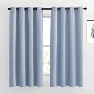 imageNICETOWN Blackout Curtains for Bedroom 63 inch Length 2 Panels  Window Treatment Thermal Insulated Solid Grommet Blackout for Living Room 52 by 63 InchVintage Blue