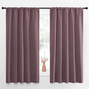 imageNICETOWN Blackout Curtains for Living Curtains Room Darkening Curtains amp Drapes for Kids Bedroom Home Decoration Draperies Dry Rose 52 x 63 2 PCs