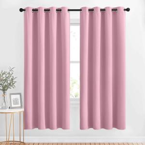 imageNICETOWN Crystal Pink Blackout Draperies Curtains  Window Treatment Thermal Insulated Solid Grommet Blackout CurtainsDrapes for Bedroom Set of 2 Panels 52 by 72 Inch Crystal Pink