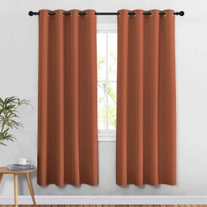 imageNICETOWN Doorway Curtains for Girls Room 78 inches Long Grommet Privacy Light amp Sound Reducing Room Darkening Window Treatments for Living Room 2 Panels Burnt Orange W52 x L78