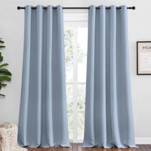 imageNICETOWN Vintage Blue Blackout Curtains 102 inches Length for Living Room 2 Panels 55 Wide Thermal Insulated Long Drapes for Large Window