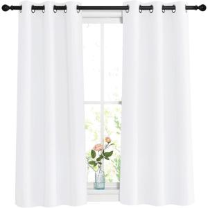 imageNICETOWN White Room Darkening Curtain Panels  Thermal Insulated Grommet 50 Room Darkening Window Drapes and Curtains for BedroomBasement Set of 2 W37 x L54