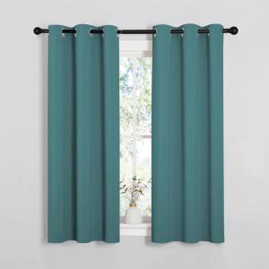 imageNICETOWN Window Curtain Panels Thermal Insulated Solid Grommet Blackout DraperiesDrapes Sea Teal One Pair 34 by 54inch
