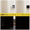 imageNICETOWN 100 Absolutely Blackout Linen Curtains with Thermal Insulated White Liner Beige W62 2 Pieces Noise Reducing Textured Linen Look Curtains for Windows 90 inch Length for Classroom