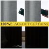 imageNICETOWN 100 Absolutely Blackout Linen Curtains with Thermal Insulated White Liner Dove Grey 52 W x 63 L Set of 2 Burlap Textured Textured Linen Look Privacy Window Treatment for Kitchen