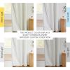 imageNICETOWN 100 Absolutely Blackout Linen Curtains with Thermal Insulated White Liner Ivory 62 W x 63 L Set of 2 Burlap Textured Textured Linen Look Privacy Window Treatment for Kitchen